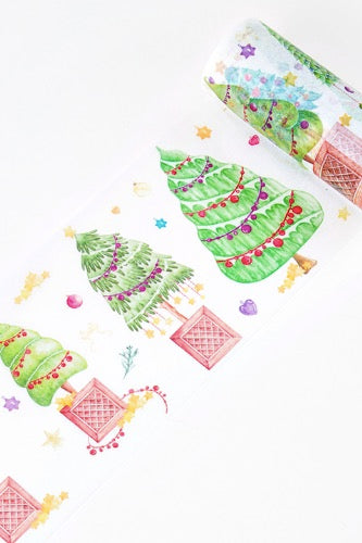 Mo•Card Wide Washi Masking Tape - Christmas Tree [10cm x 5m]