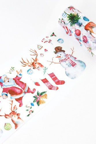 Mo•Card Wide Washi Masking Tape - Christmas Friends [10cm x 5m]